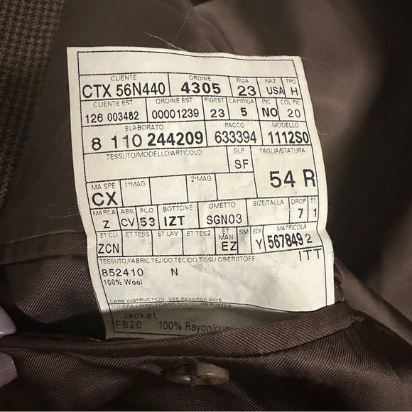 Ermenegildo Zegna For Neiman Marcus Brown 3 Button Sport Coat Blazer Wool 54R - Picture 4 of 8